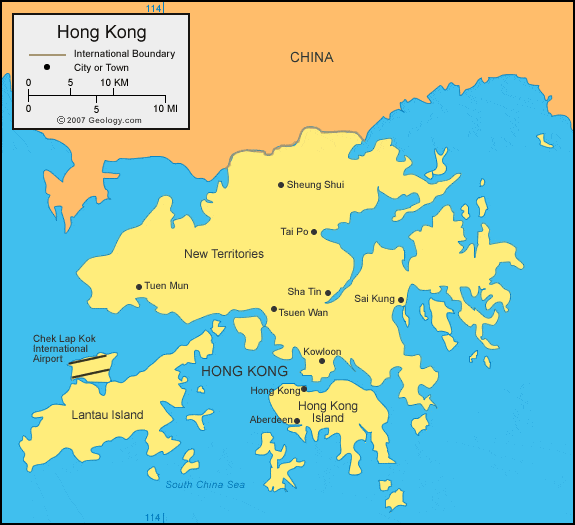 Map of China and Hong Kong  photo from china-mike.com/