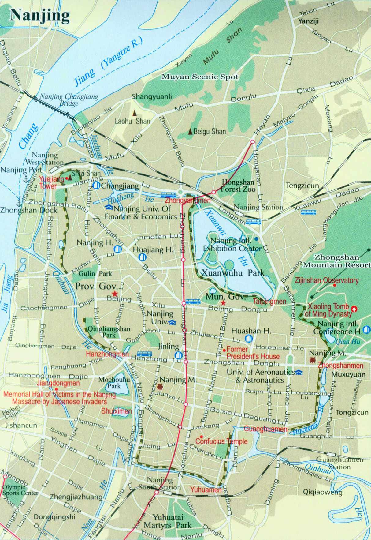 Nanjing Map Map Of Nanjing39s Tourist Attractions And Subway